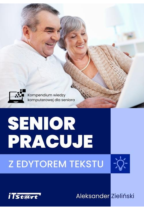 Senior pracuje z edytorem tekstu