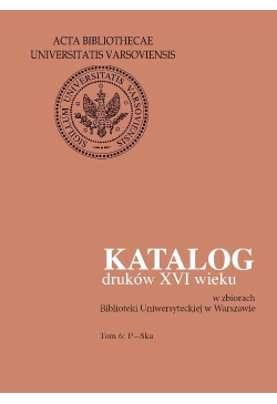 Katalog druków XVI wieku w...