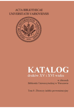 Katalog druków XV i XVI...