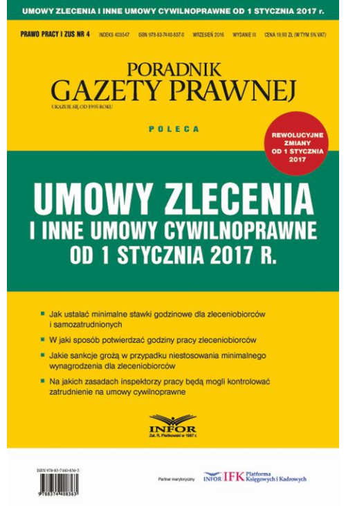 Umowy zlecenia i inne umowy cywilnoprawne od 1 stycznia 2017 r.