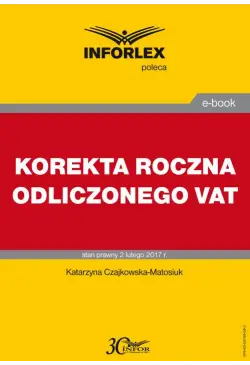 KOREKTA ROCZNA ODLICZONEGO VAT