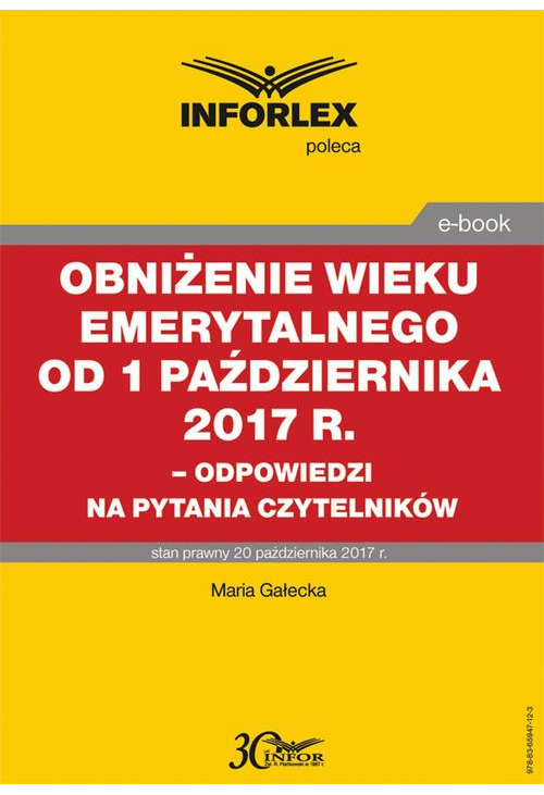 Obniżenie wieku emerytalnego od 1 października 2017