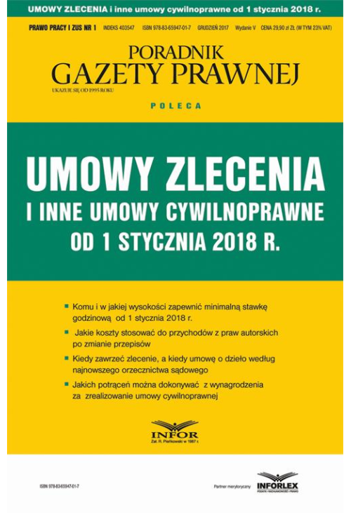 Umowy zlecenia i inne umowy cywilnoprawne od stycznia 2018