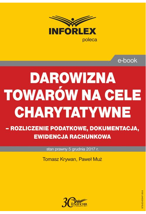 Darowizna towarów na cele charytatywne - rozliczenie podatkowe, dokumentacja, ewidencja księgowa