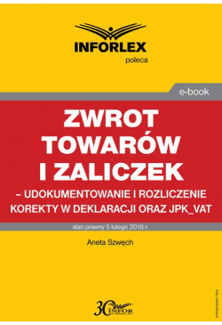 Zwrot towarów i zaliczek –...