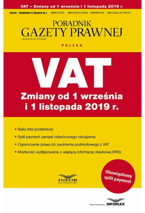 VAT Zmiany od 1 września i 1 listopada 2019