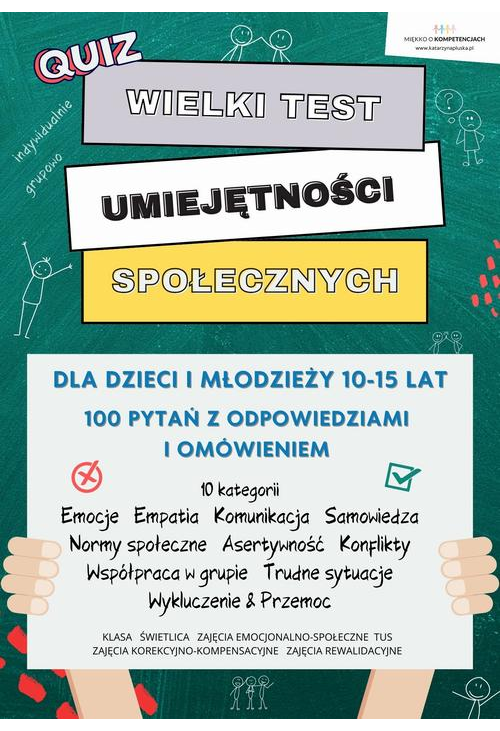 Wielki Test Umiejętności Społecznych dla dzieci i młodzieży 10-15 lat e-book. Pomoc edukacyjna do druku