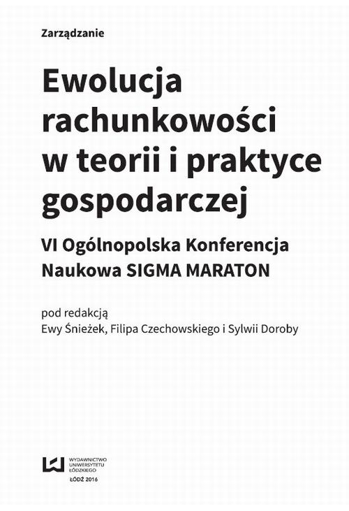 Ewolucja rachunkowości w teorii i praktyce gospodarczej