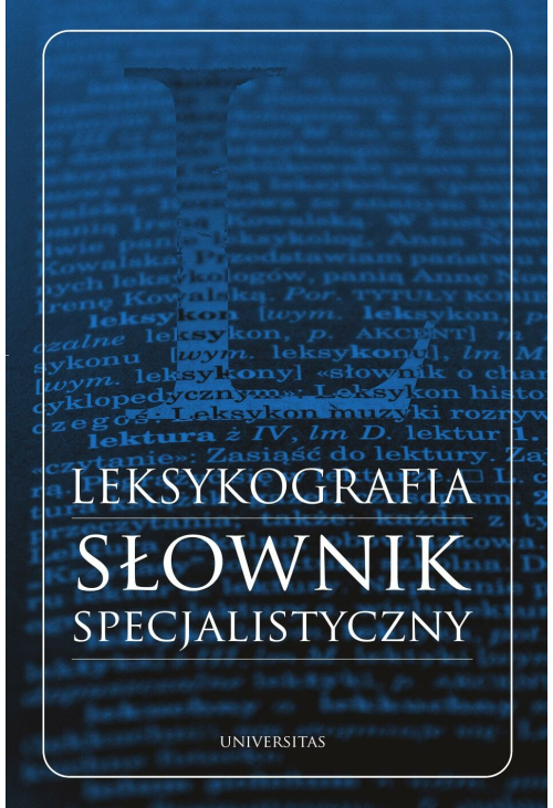 Leksykografia - słownik specjalistyczny