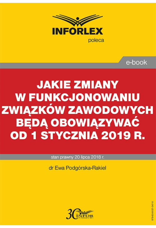 Jakie zmiany w funkcjonowaniu związków zawodowych będą obowiązywać od 1 stycznia 2019 r.
