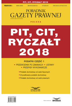 PIT, CIT, ryczałt 2018....