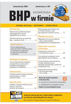„BHP w firmie” kwiecień/maj...
