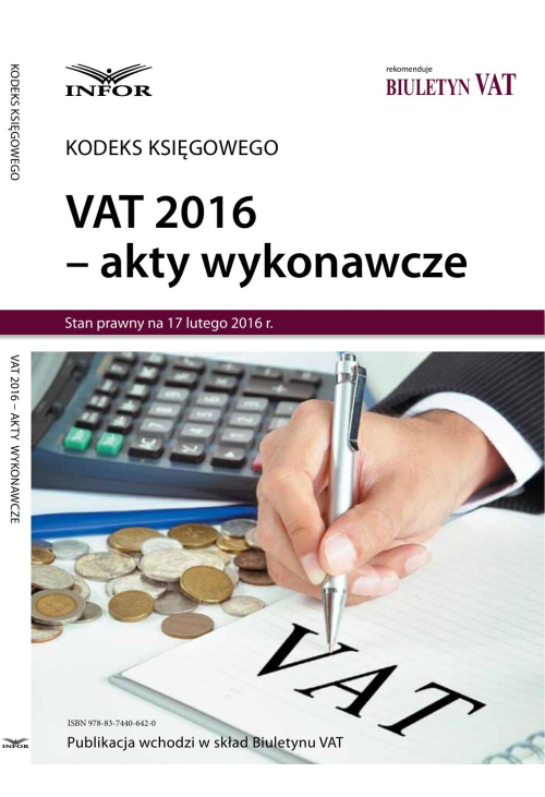 VAT 2016 - akty wykonawcze