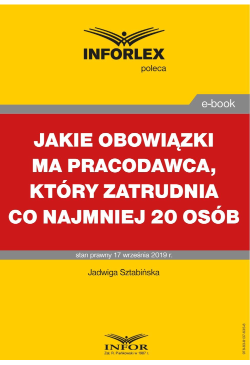 Jakie obowiązki ma pracodawca, który zatrudnia co najmniej 20 osób