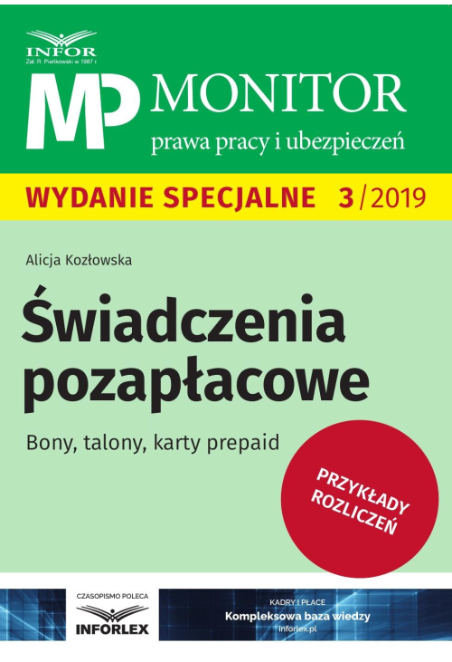 Monitor Prawa Pracy i Ubezpieczeń. Świadczenia pozapłacowe. Bony, talony, karty prepaid