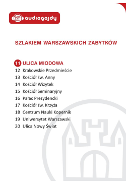 Ulica Miodowa. Szlakiem...