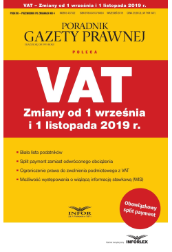 VAT. Zmiany od 1 września i...