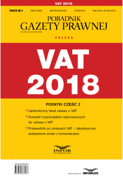 VAT 2018. Podatki. Cześć 2