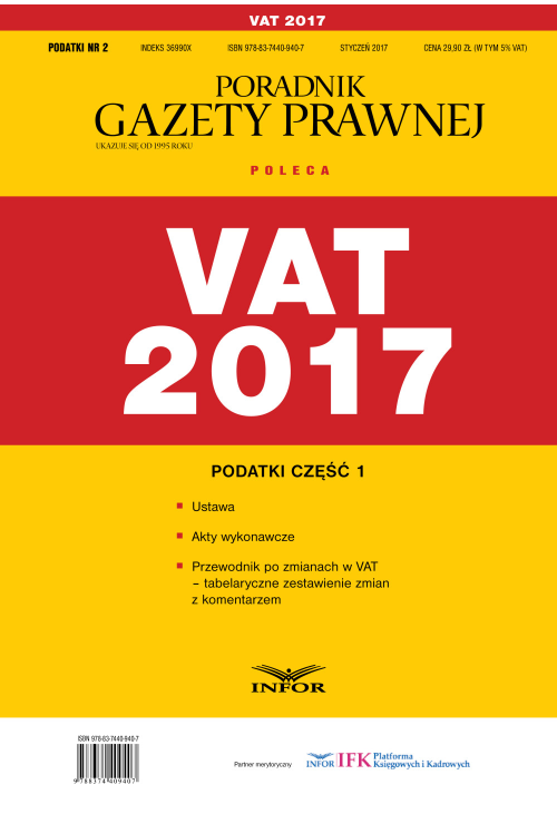 VAT 2017. Podatki część 1