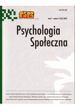 Psychologia Społeczna nr 2...