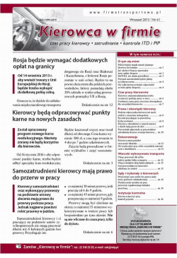 Kierowca w firmie wrzesień...