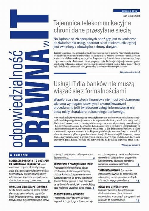 Odpowiedzialność prawna w IT sierpień 2013