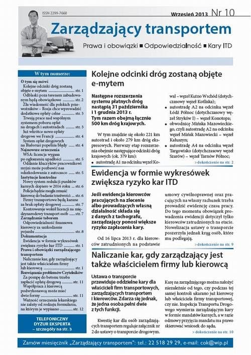 Zarządzający transportem Wrzesień 2013 nr 10