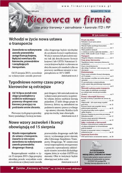 Kierowca w firmie sierpień 2013 nr 60